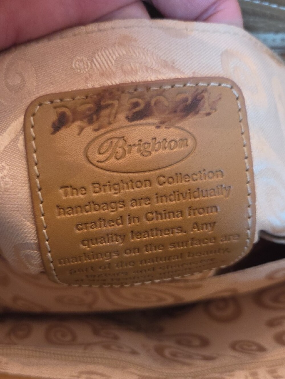Brighton Tan Pebbled Leather Shoulder Bag with Heart Charm - Picture 9 of 14